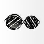Lito (Set of 2) Black Woven Metal Round Serving Trays