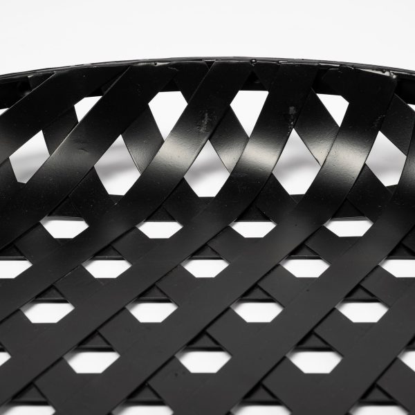 Lito Set of 2 Black Woven Metal Round Serving Trays 6