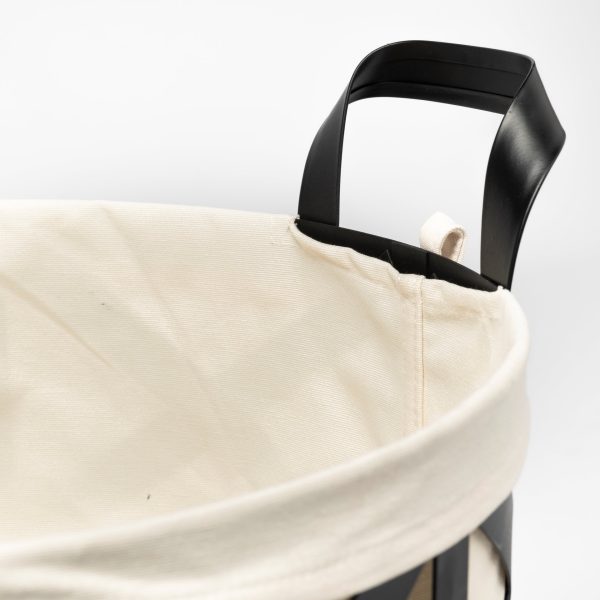 Liya 18L x 15W Black Metal Basket with Cream Fabric Liner 6