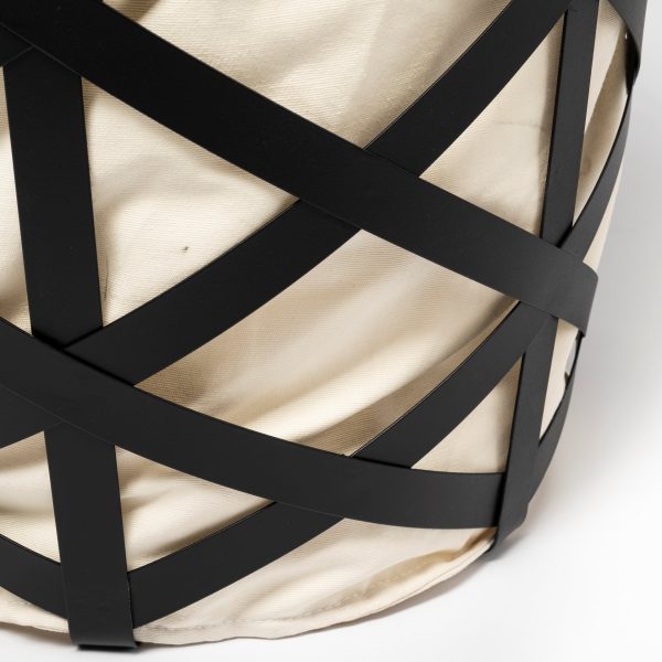 Liya 18L x 15W Black Metal Basket with Cream Fabric Liner 7
