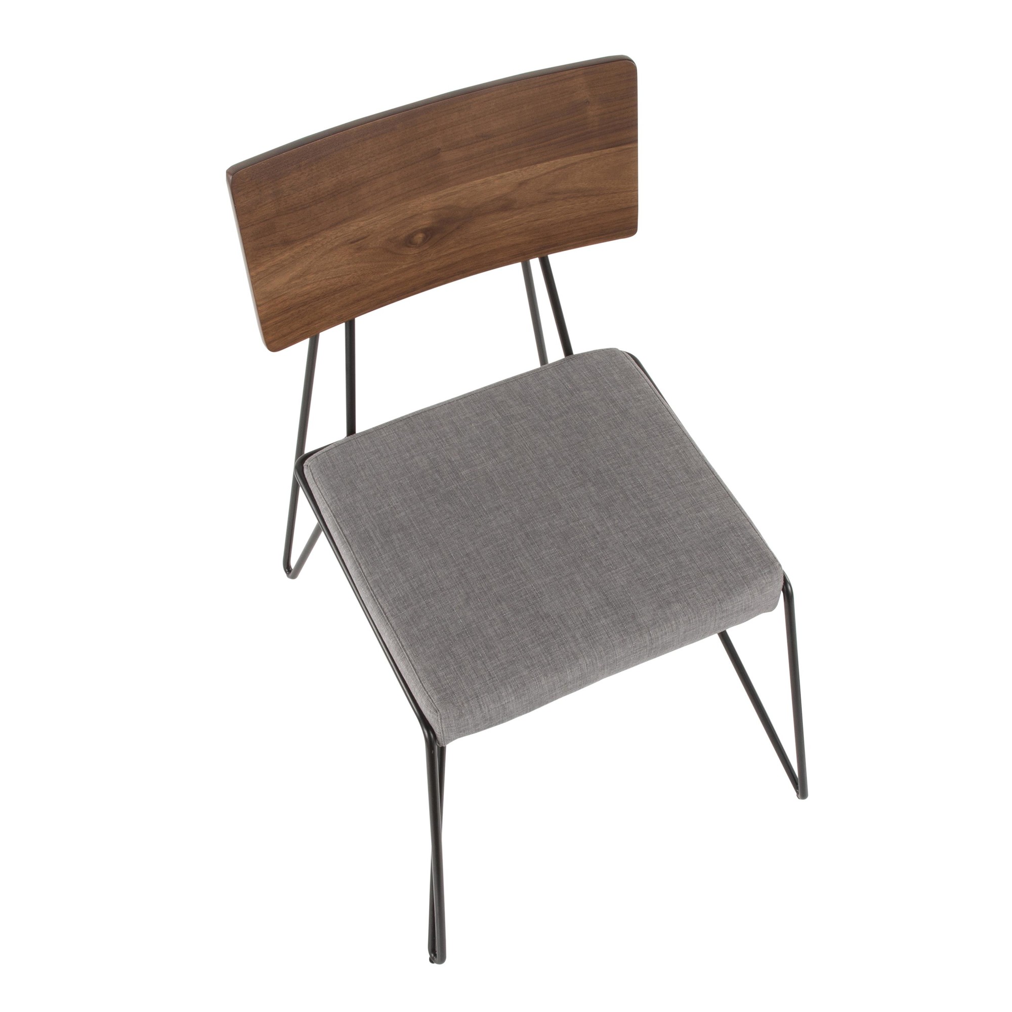 Loft Mid-Century Modern Black Metal Grey Chair (Set of 2) 10 Loft Mid-Century Modern Black Metal Grey Chair (Set of 2) - Image 10
