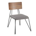 Loft Mid-Century Modern Black Metal Grey Chair (Set of 2) 18 Loft Mid-Century Modern Black Metal Grey Chair (Set of 2)