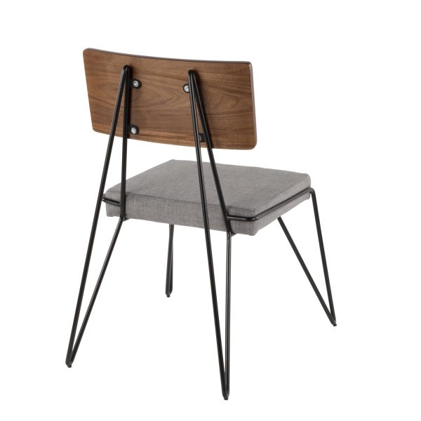 Loft Mid Century Modern Black Metal Grey Chair Set of 2 7