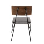 Loft Mid-Century Modern Black Metal Grey Chair (Set of 2) 21 Loft Mid-Century Modern Black Metal Grey Chair (Set of 2)