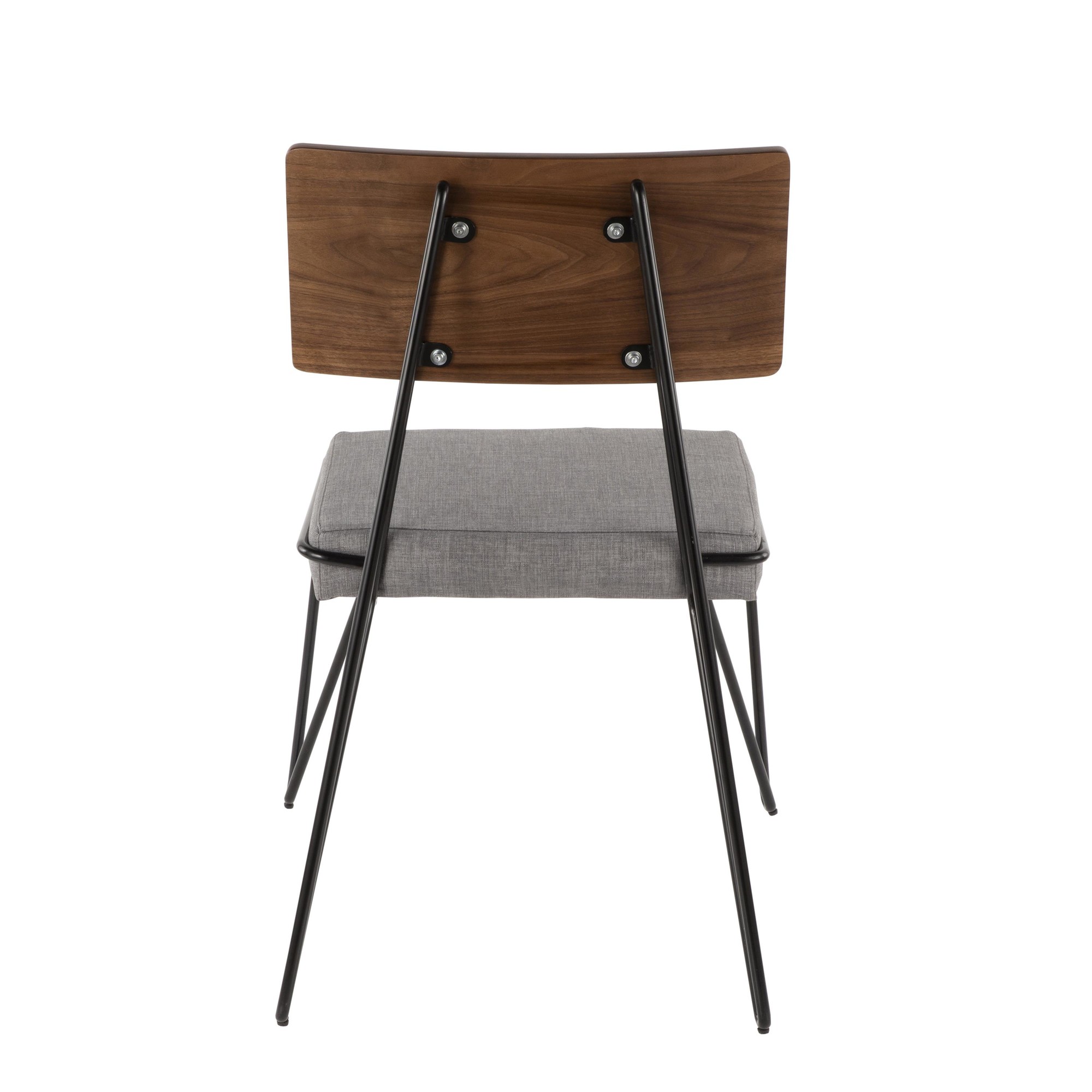Loft Mid-Century Modern Black Metal Grey Chair (Set of 2) 8 Loft Mid-Century Modern Black Metal Grey Chair (Set of 2) - Image 8