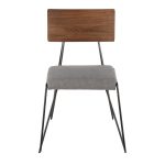 Loft Mid-Century Modern Black Metal Grey Chair (Set of 2) 22 Loft Mid-Century Modern Black Metal Grey Chair (Set of 2)