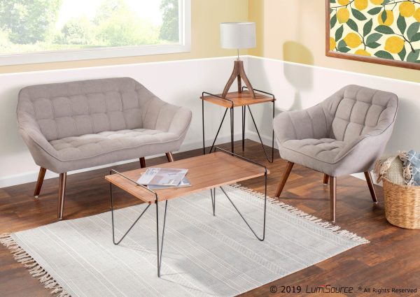 Loft Mid Century Modern Walnut Coffee Table 1