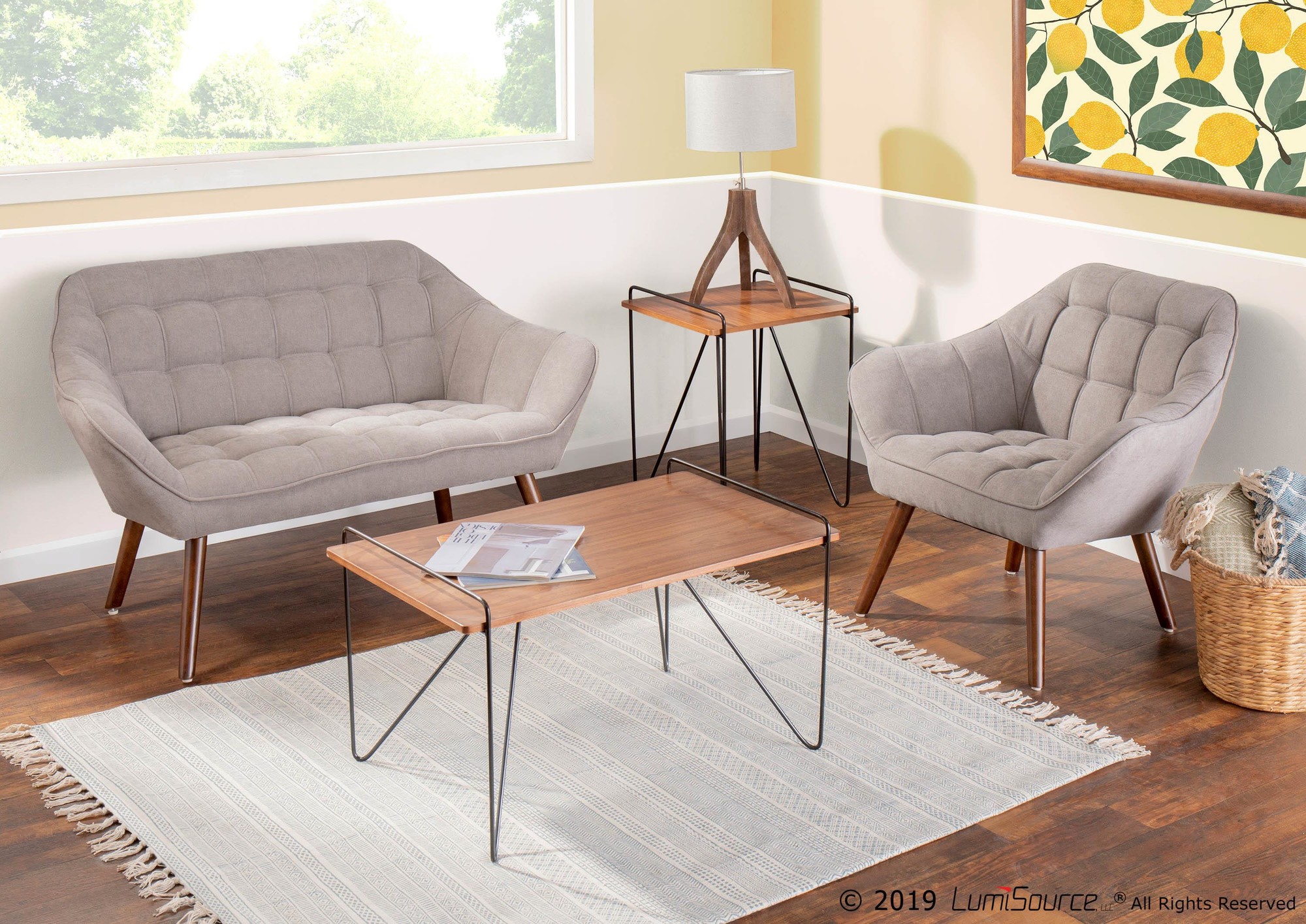 Loft Mid-Century Modern Walnut Coffee Table 2 Loft Mid-Century Modern Walnut Coffee Table - Image 2