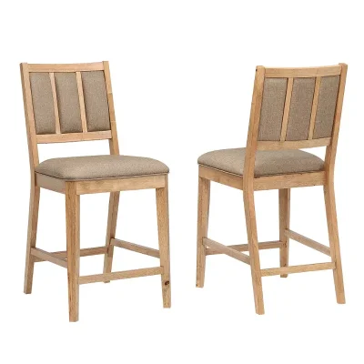 Logans Edge 24-Inch High Back Stationary Counter Stool (Pack of 2)