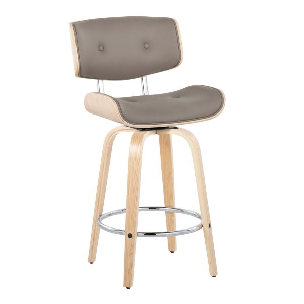 Lombardi 26 Inch Mid Century Modern Swivel Counter Stools Set of 2 3