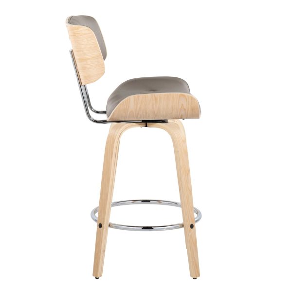 Lombardi 26 Inch Mid Century Modern Swivel Counter Stools Set of 2 4