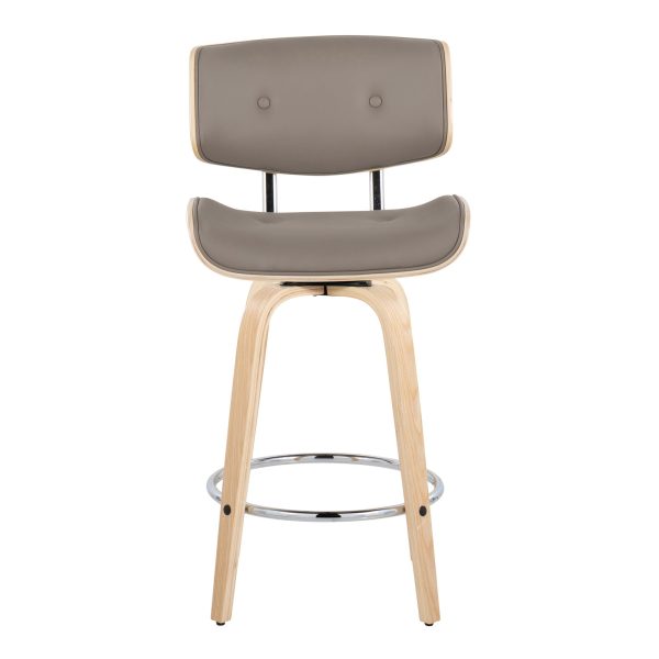 Lombardi 26 Inch Mid Century Modern Swivel Counter Stools Set of 2 7