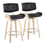 Lombardi 26 Mid-Century Modern Black Swivel Counter Stools (Set of 2) 13 Lombardi 26 Mid-Century Modern Black Swivel Counter Stools (Set of 2)