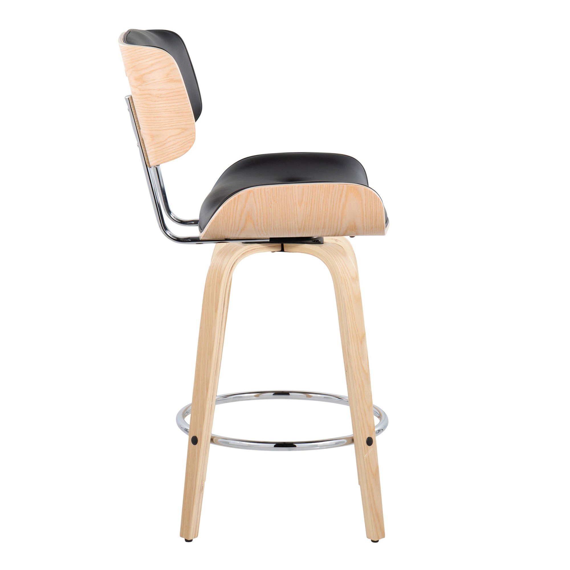 Lombardi 26 Mid-Century Modern Black Swivel Counter Stools (Set of 2) 5 Lombardi 26 Mid-Century Modern Black Swivel Counter Stools (Set of 2) - Image 5