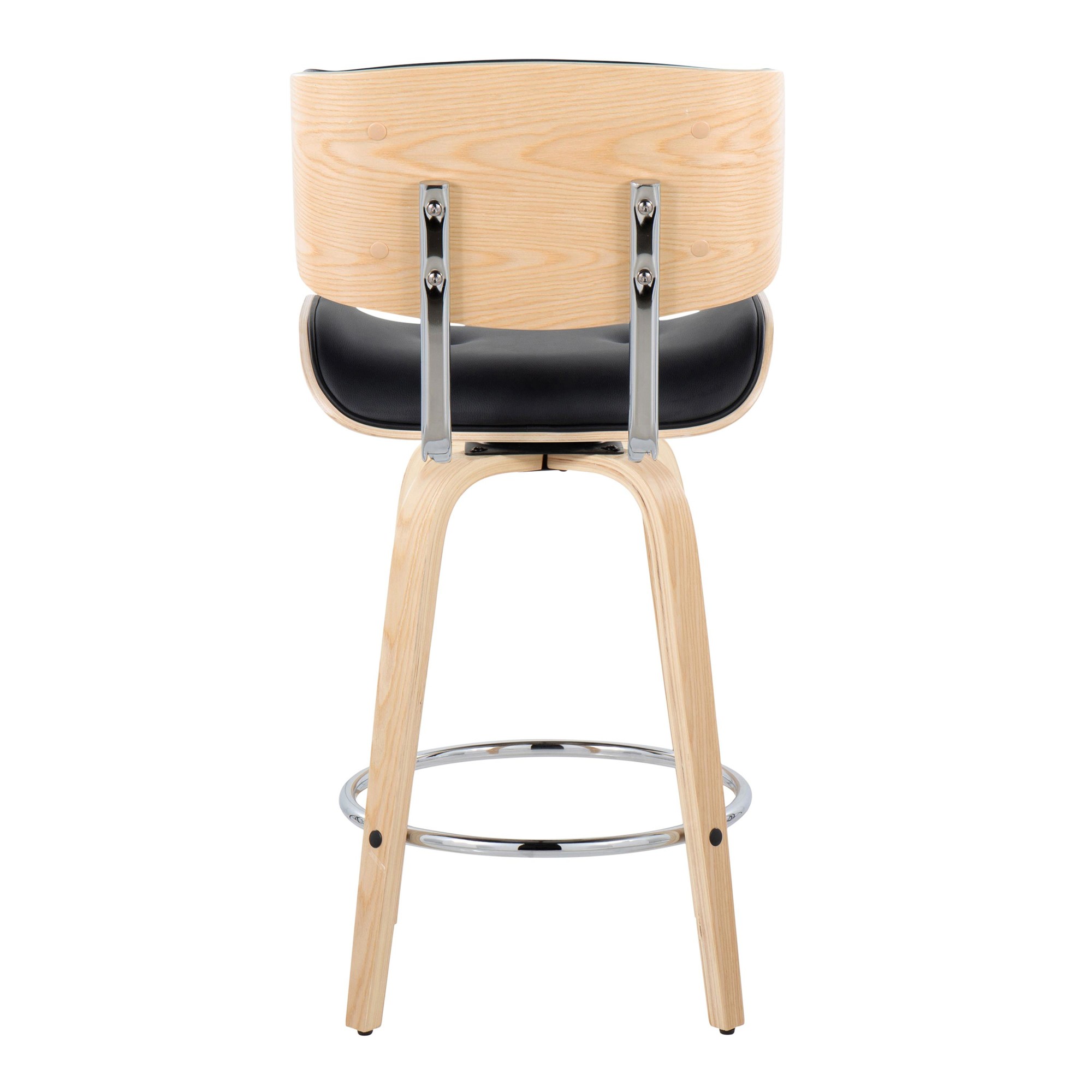 Lombardi 26 Mid-Century Modern Black Swivel Counter Stools (Set of 2) 7 Lombardi 26 Mid-Century Modern Black Swivel Counter Stools (Set of 2) - Image 7