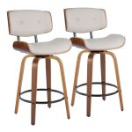 Lombardi 26 Mid-Century Modern Cream Swivel Counter Stools (Set of 2) 13 Lombardi 26 Mid-Century Modern Cream Swivel Counter Stools (Set of 2)