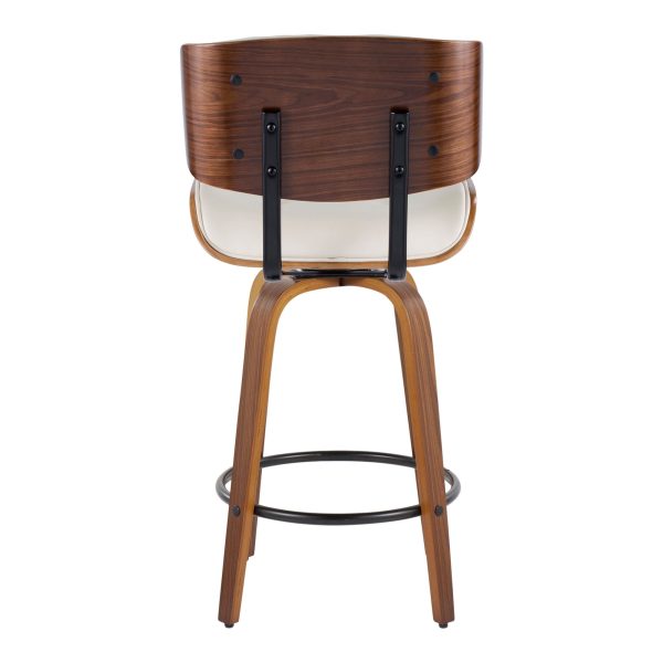 Lombardi 26 Mid Century Modern Cream Swivel Counter Stools Set of 2 6
