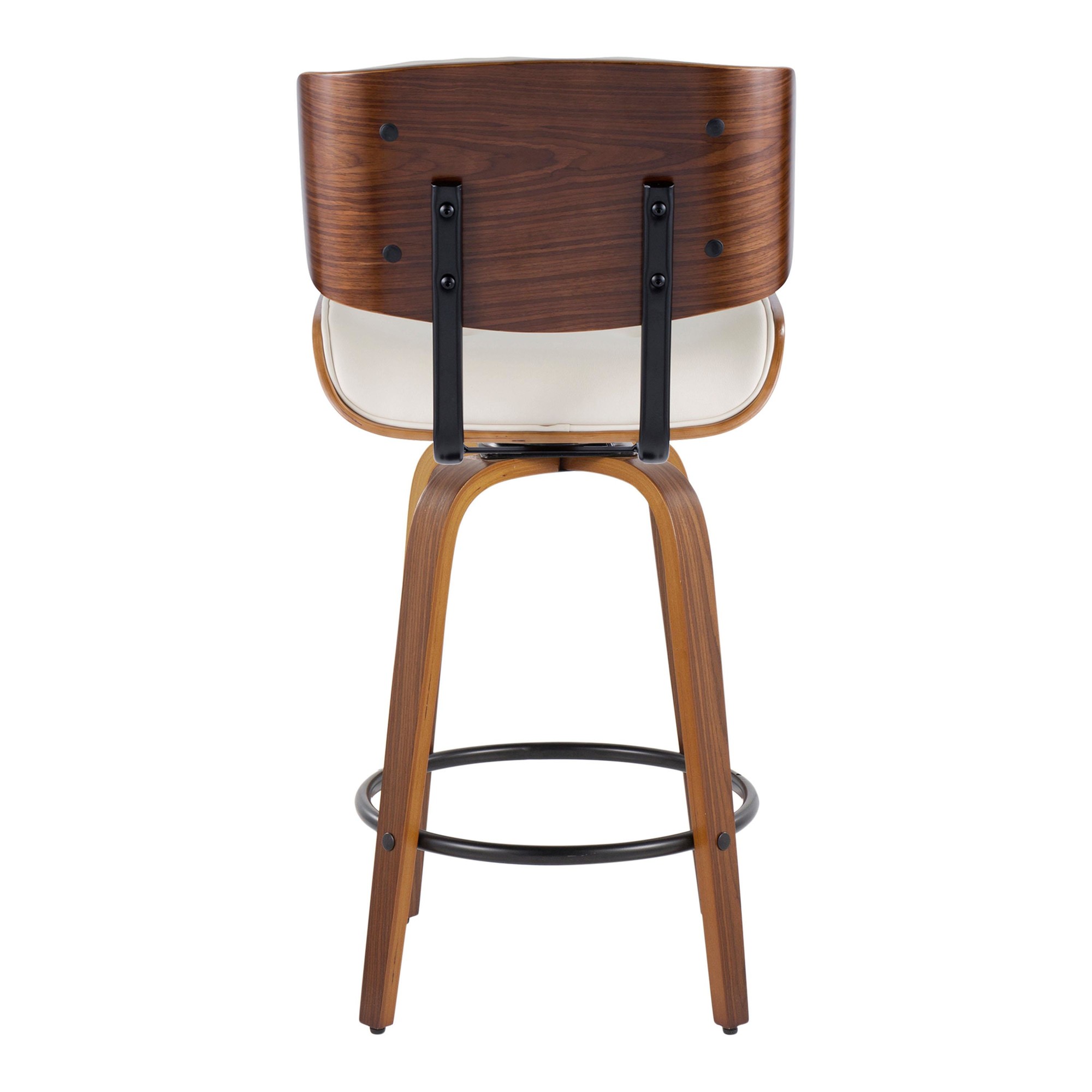 Lombardi 26 Mid-Century Modern Cream Swivel Counter Stools (Set of 2) 7 Lombardi 26 Mid-Century Modern Cream Swivel Counter Stools (Set of 2) - Image 7
