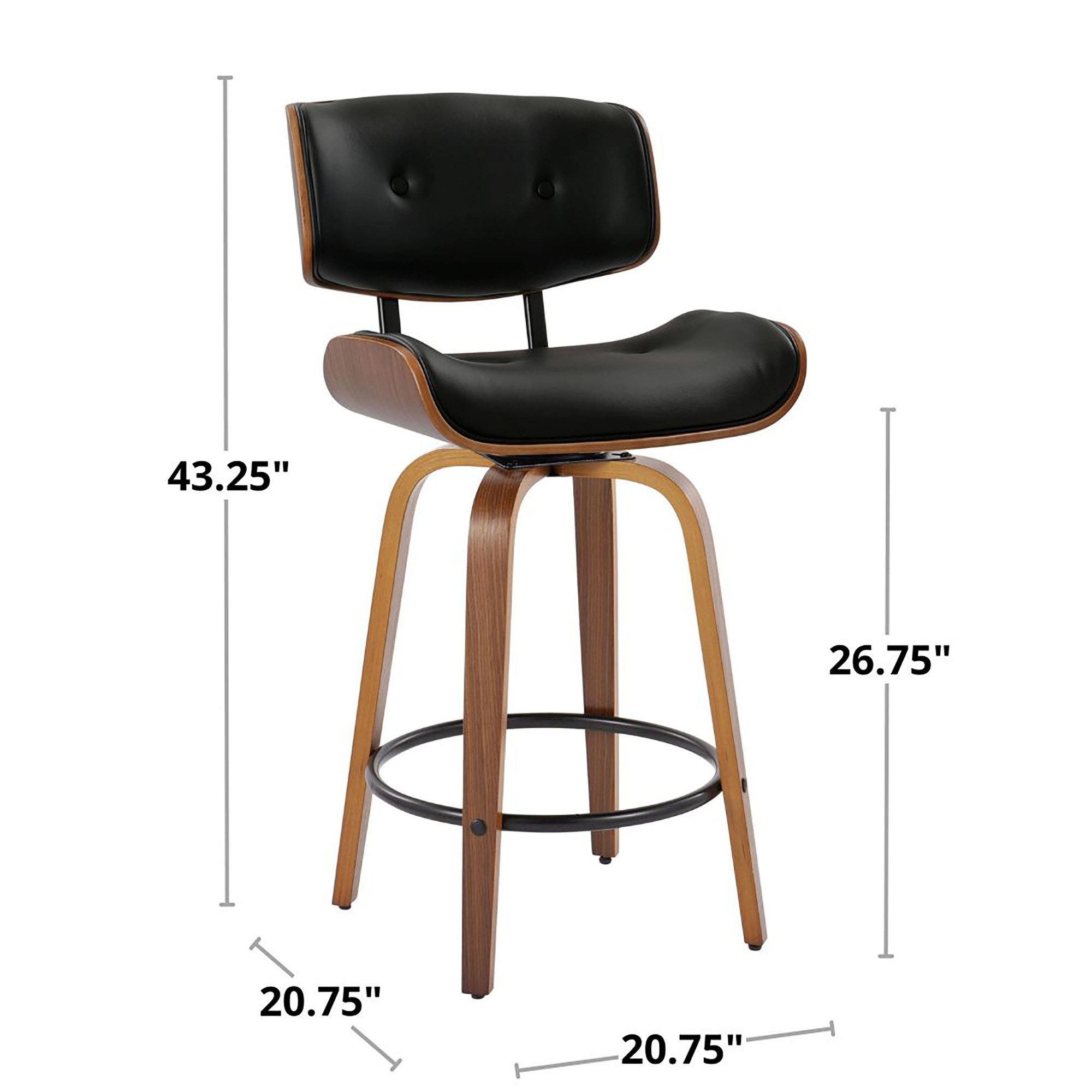 Lombardi 26 Mid-Century Modern Cream Swivel Counter Stools (Set of 2) 9 Lombardi 26 Mid-Century Modern Cream Swivel Counter Stools (Set of 2) - Image 9