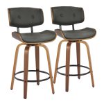 Lombardi 26 Mid-Century Modern Grey Swivel Counter Stools (Set of 2) 13 Lombardi 26 Mid-Century Modern Grey Swivel Counter Stools (Set of 2)