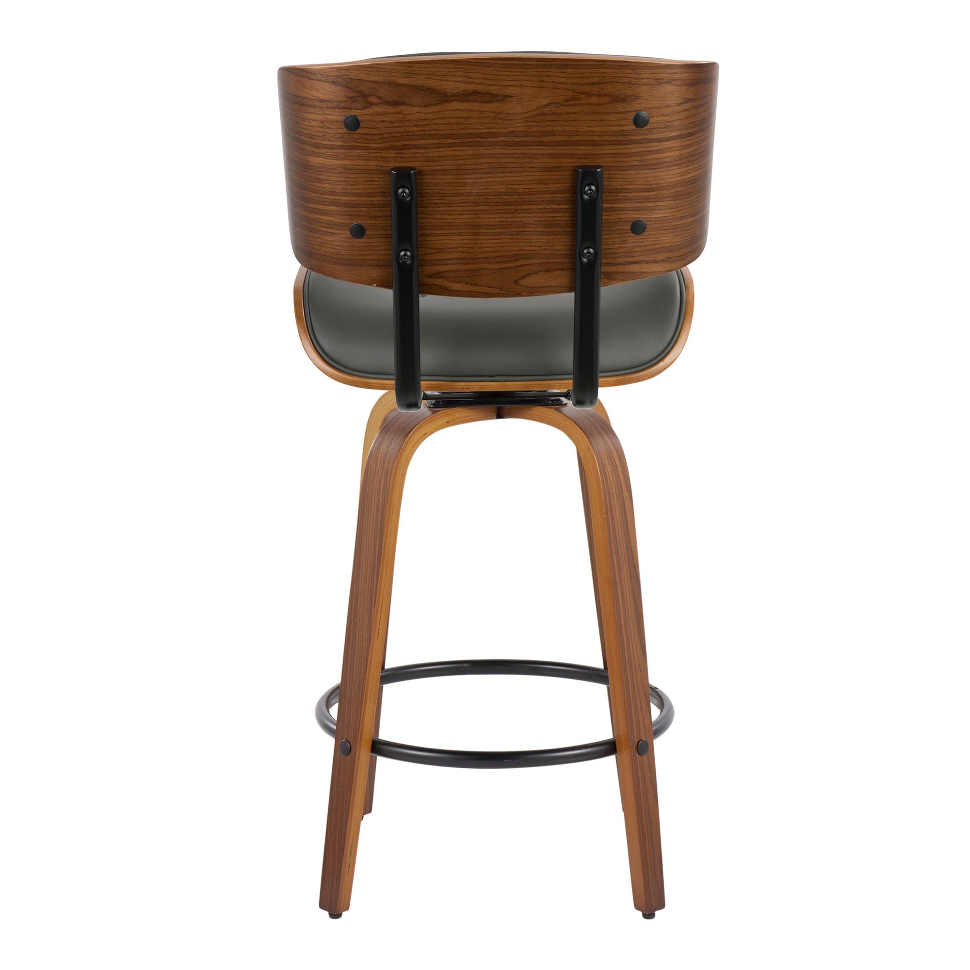 Lombardi 26 Mid-Century Modern Grey Swivel Counter Stools (Set of 2) 7 Lombardi 26 Mid-Century Modern Grey Swivel Counter Stools (Set of 2) - Image 7