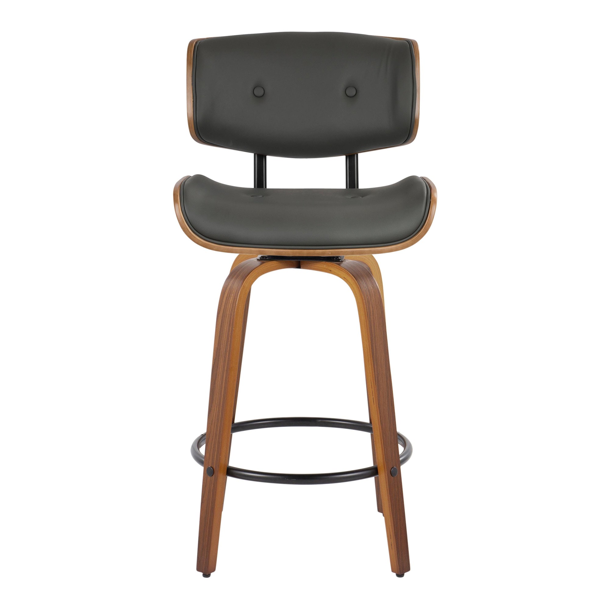Lombardi 26 Mid-Century Modern Grey Swivel Counter Stools (Set of 2) 8 Lombardi 26 Mid-Century Modern Grey Swivel Counter Stools (Set of 2) - Image 8