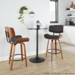 Lombardi 26 Mid-Century Modern Walnut and Black Counter Stools (Set of 2) 10 Lombardi 26 Mid-Century Modern Walnut and Black Counter Stools (Set of 2)