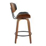 Lombardi 26 Mid-Century Modern Walnut and Black Counter Stools (Set of 2) 14 Lombardi 26 Mid-Century Modern Walnut and Black Counter Stools (Set of 2)