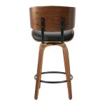 Lombardi 26 Mid-Century Modern Walnut and Black Counter Stools (Set of 2) 16 Lombardi 26 Mid-Century Modern Walnut and Black Counter Stools (Set of 2)