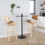 Lombardi 30-Inch Mid-Century Modern Swivel Barstool, Natural Wood (Set of 2) 14 Lombardi 30-Inch Mid-Century Modern Swivel Barstool, Natural Wood (Set of 2)