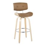 Lombardi 30-Inch Mid-Century Modern Swivel Barstool, Natural Wood (Set of 2) 17 Lombardi 30-Inch Mid-Century Modern Swivel Barstool, Natural Wood (Set of 2)