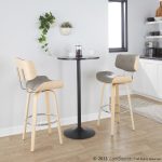 Lombardi 30-Inch Mid-Century Modern Swivel Barstools Natural/Grey (Set of 2) 15 Lombardi 30-Inch Mid-Century Modern Swivel Barstools Natural/Grey (Set of 2)