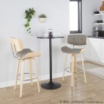 Lombardi 30-Inch Mid-Century Modern Swivel Barstools Natural/Grey (Set of 2) 16 Lombardi 30-Inch Mid-Century Modern Swivel Barstools Natural/Grey (Set of 2)