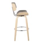 Lombardi 30-Inch Mid-Century Modern Swivel Barstools Natural/Grey (Set of 2) 18 Lombardi 30-Inch Mid-Century Modern Swivel Barstools Natural/Grey (Set of 2)