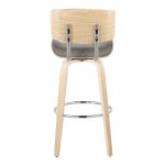 Lombardi 30-Inch Mid-Century Modern Swivel Barstools Natural/Grey (Set of 2) 20 Lombardi 30-Inch Mid-Century Modern Swivel Barstools Natural/Grey (Set of 2)