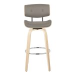 Lombardi 30-Inch Mid-Century Modern Swivel Barstools Natural/Grey (Set of 2) 21 Lombardi 30-Inch Mid-Century Modern Swivel Barstools Natural/Grey (Set of 2)