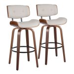 Lombardi 30 Mid-Century Cream Swivel Barstools (Set of 2) 16 Lombardi 30 Mid-Century Cream Swivel Barstools (Set of 2)