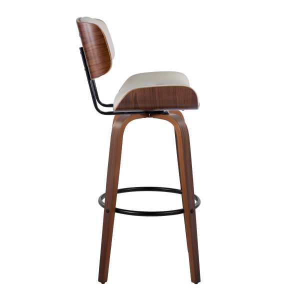 Lombardi 30 Mid Century Cream Swivel Barstools Set of 2 6