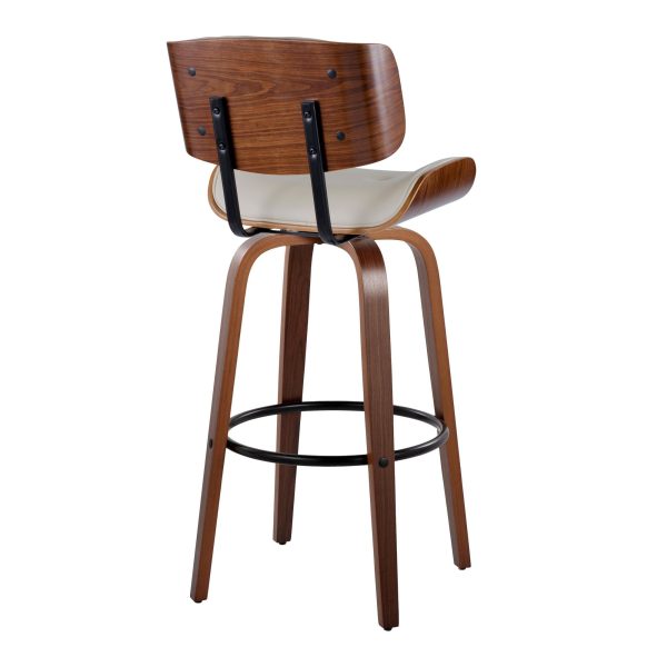 Lombardi 30 Mid Century Cream Swivel Barstools Set of 2 7