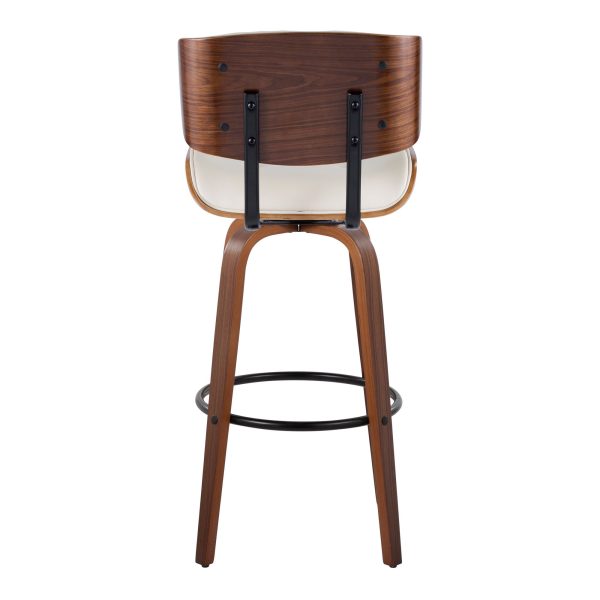 Lombardi 30 Mid Century Cream Swivel Barstools Set of 2 8