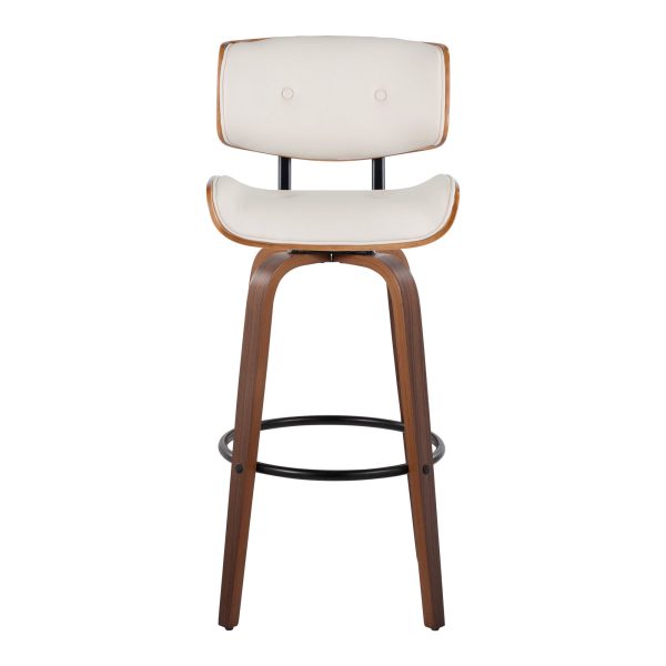 Lombardi 30 Mid Century Cream Swivel Barstools Set of 2 9