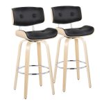 Lombardi 30" Mid-Century Modern Black Barstools (Set of 2) 17 Lombardi 30" Mid-Century Modern Black Barstools (Set of 2)