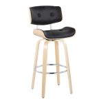 Lombardi 30" Mid-Century Modern Black Barstools (Set of 2) 18 Lombardi 30" Mid-Century Modern Black Barstools (Set of 2)