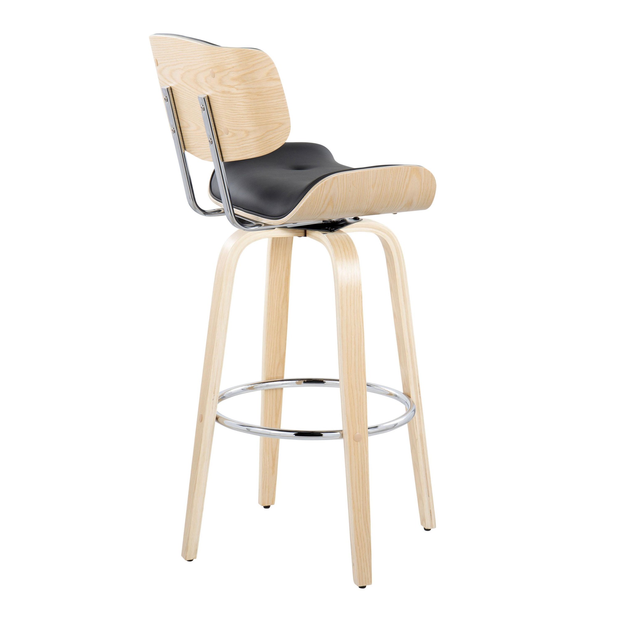 Lombardi 30" Mid-Century Modern Black Barstools (Set of 2) 8 Lombardi 30" Mid-Century Modern Black Barstools (Set of 2) - Image 8