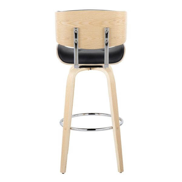 Lombardi 30 Mid Century Modern Black Barstools Set of 2 8