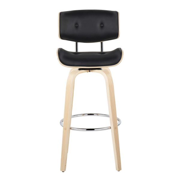 Lombardi 30 Mid Century Modern Black Barstools Set of 2 9