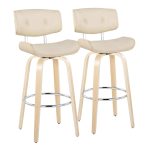 Lombardi 30 Mid-Century Modern Cream Swivel Barstool (Set of 2) 17 Lombardi 30 Mid-Century Modern Cream Swivel Barstool (Set of 2)