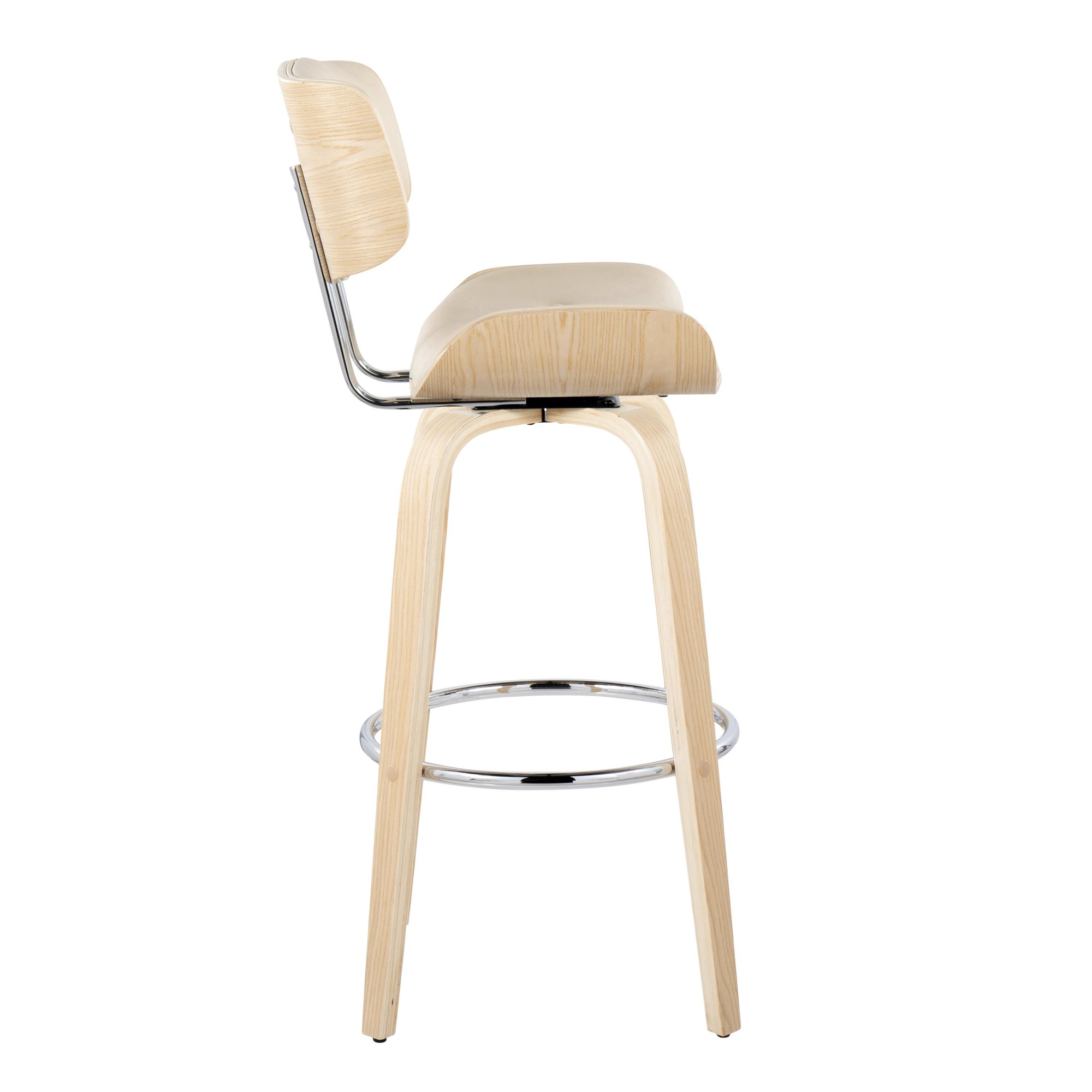 Lombardi 30 Mid-Century Modern Cream Swivel Barstool (Set of 2) 7 Lombardi 30 Mid-Century Modern Cream Swivel Barstool (Set of 2) - Image 7