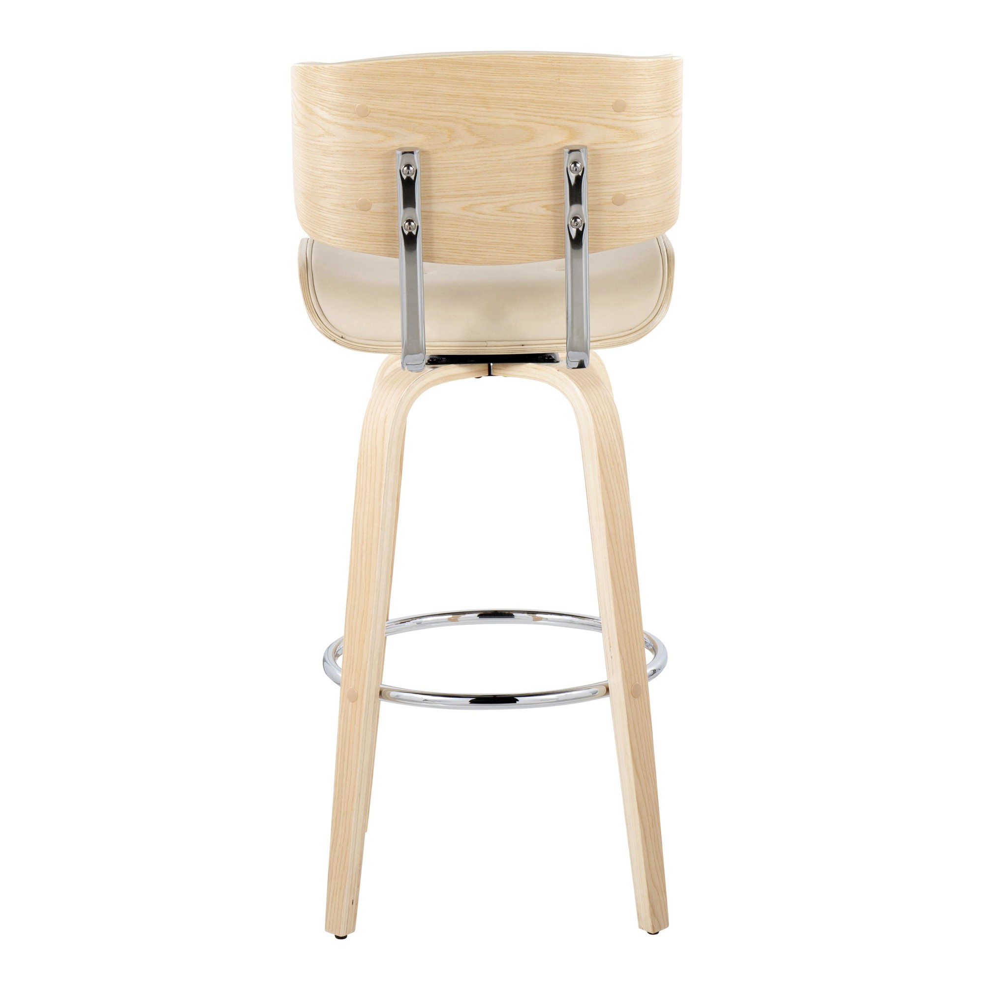 Lombardi 30 Mid-Century Modern Cream Swivel Barstool (Set of 2) 9 Lombardi 30 Mid-Century Modern Cream Swivel Barstool (Set of 2) - Image 9