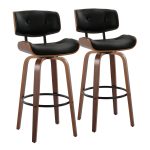 Lombardi 30 Mid-Century Modern Walnut Swivel Barstools (Set of 2) 16 Lombardi 30 Mid-Century Modern Walnut Swivel Barstools (Set of 2)
